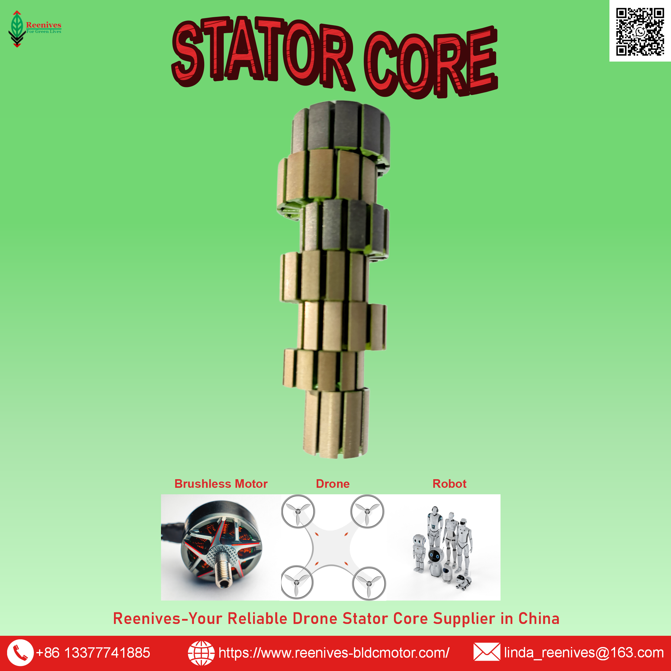 Precision linear stator cores for drones & linear motors. Low detent force, epoxy coated. Reenives – OEM expert.